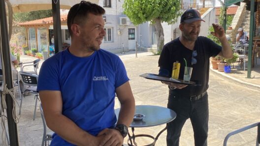 Alexandros Drivas enjoying a quiet coffee break