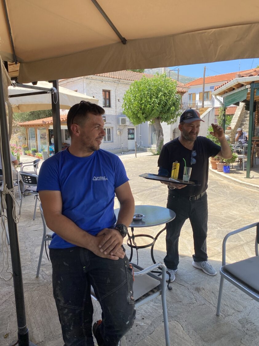 Alexandros Drivas enjoying a quiet coffee break