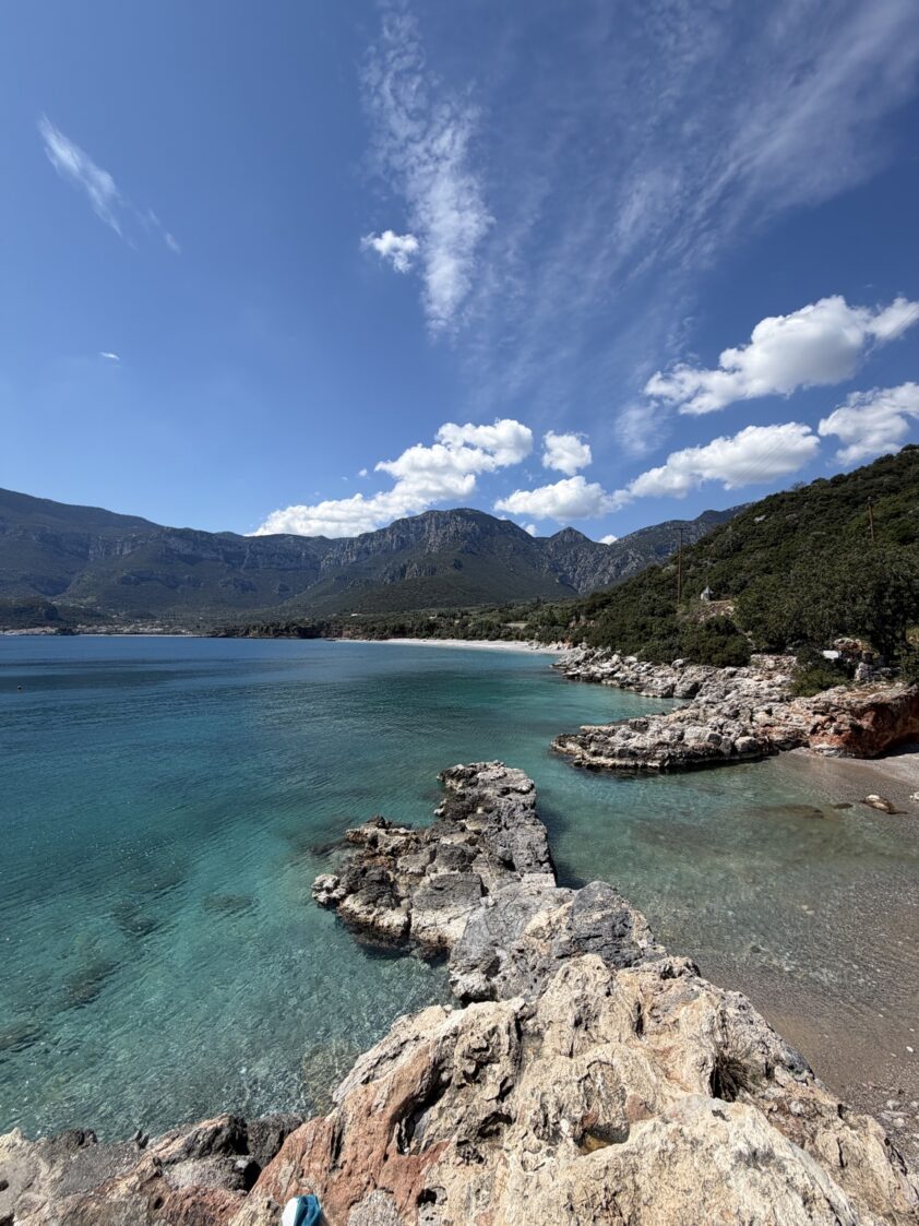 Crystal-clear coastline of Kyparissi, Laconia, Greece